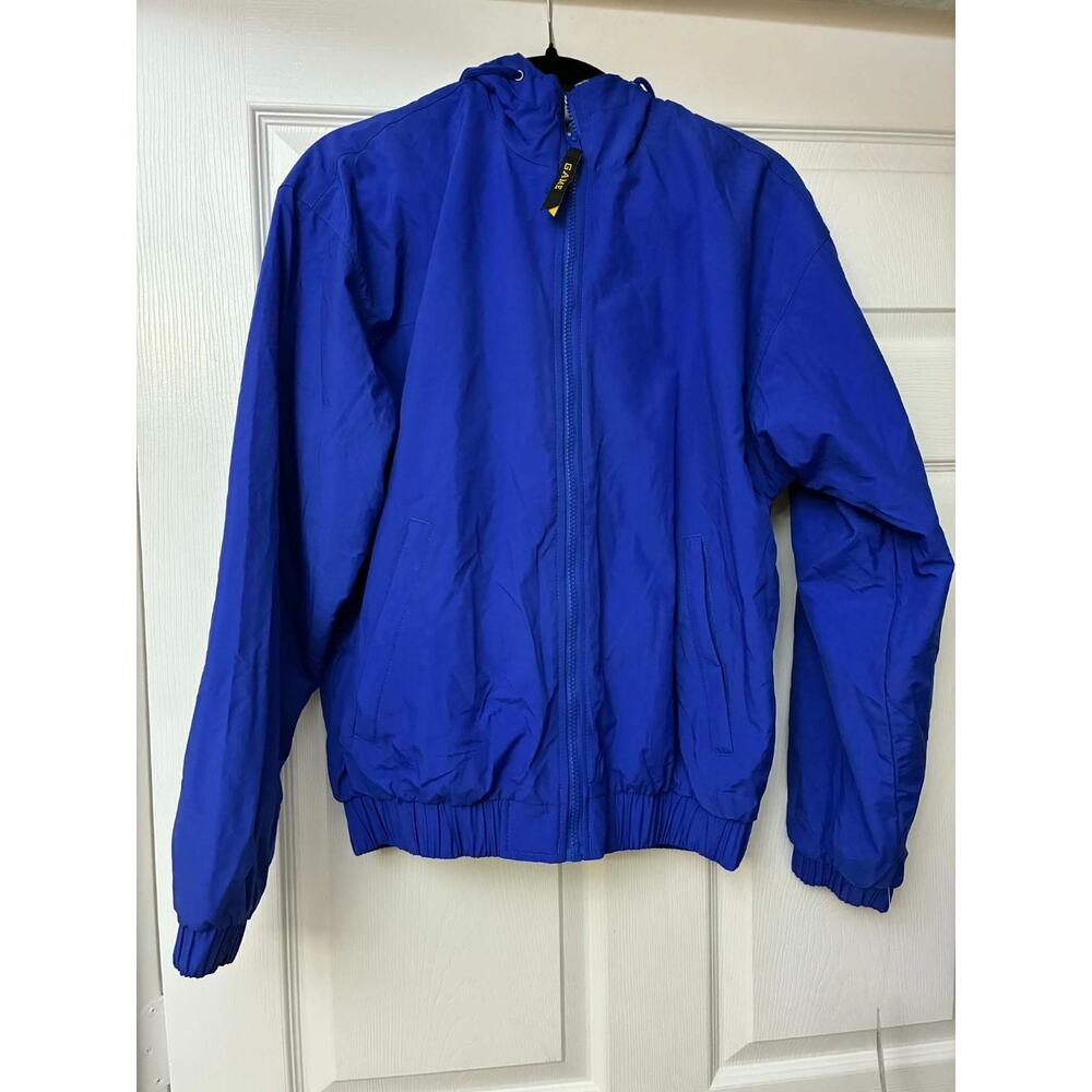 NEW GAME Sportswear Men's Small Blue Full Zip Hooded Lined Jacket Windbreaker